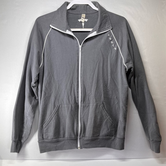 Tesla Men's Charcoal‎ Zip-Up Sweater - Picture 1 of 7